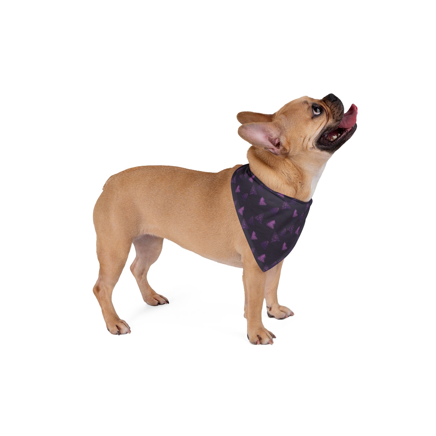 Pet Bandana - Purple Christmas Tree Design