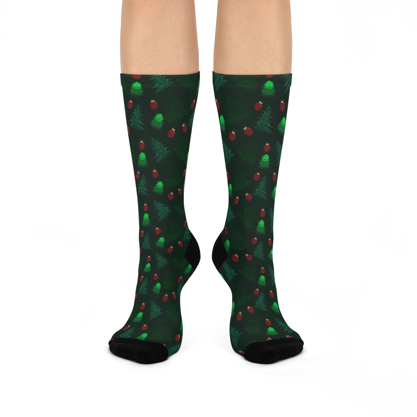 Crew Socks - Evergreen Tree Design