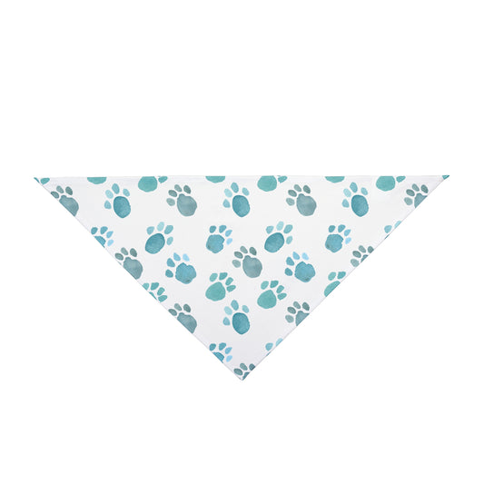 Dog Bandana- Blue Watercolor Paws