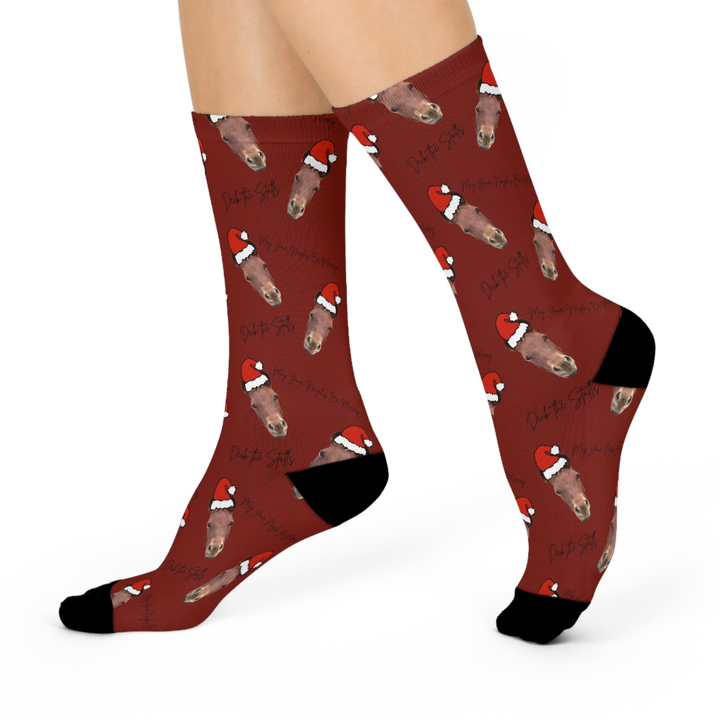 Crew Socks - Deck the Stalls Socks-Red