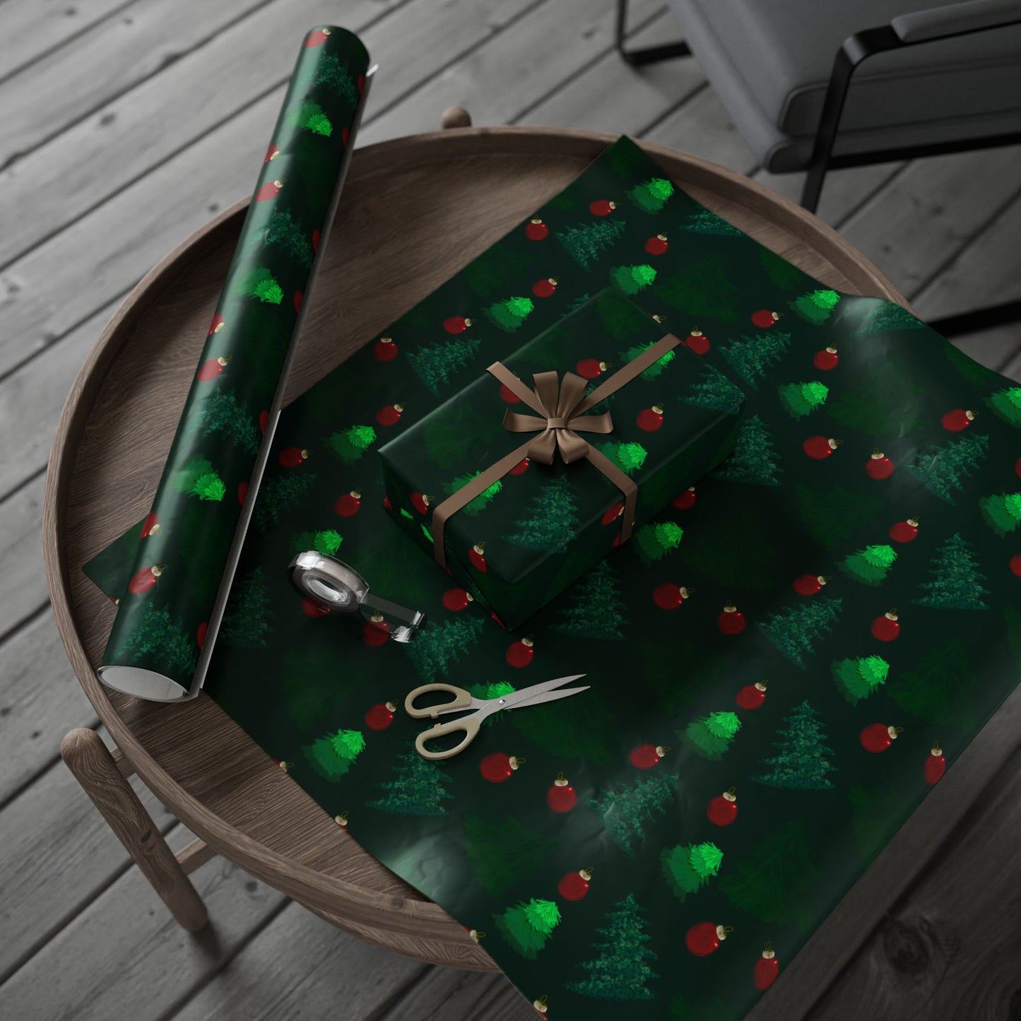 Evergreen Christmas Tree Wrapping Paper