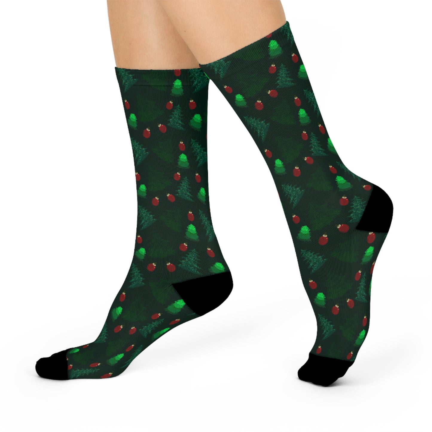 Crew Socks - Evergreen Tree Design