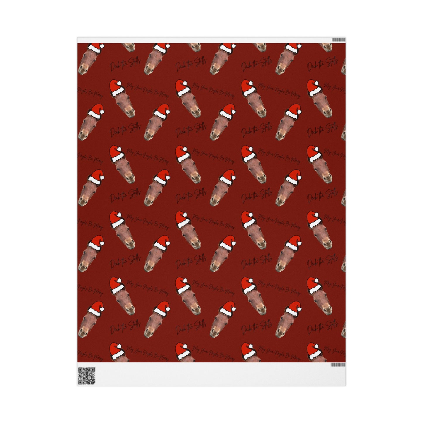 Deck the Stalls Wrapping Paper-Red