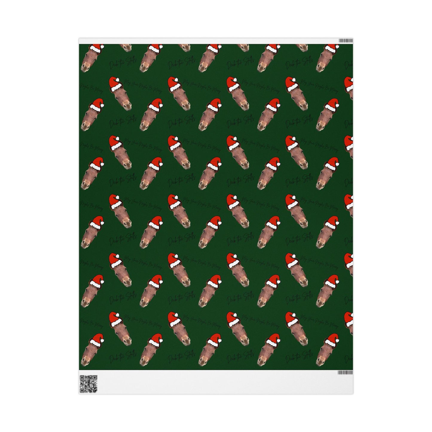 Deck the Stalls Wrapping Paper-Green