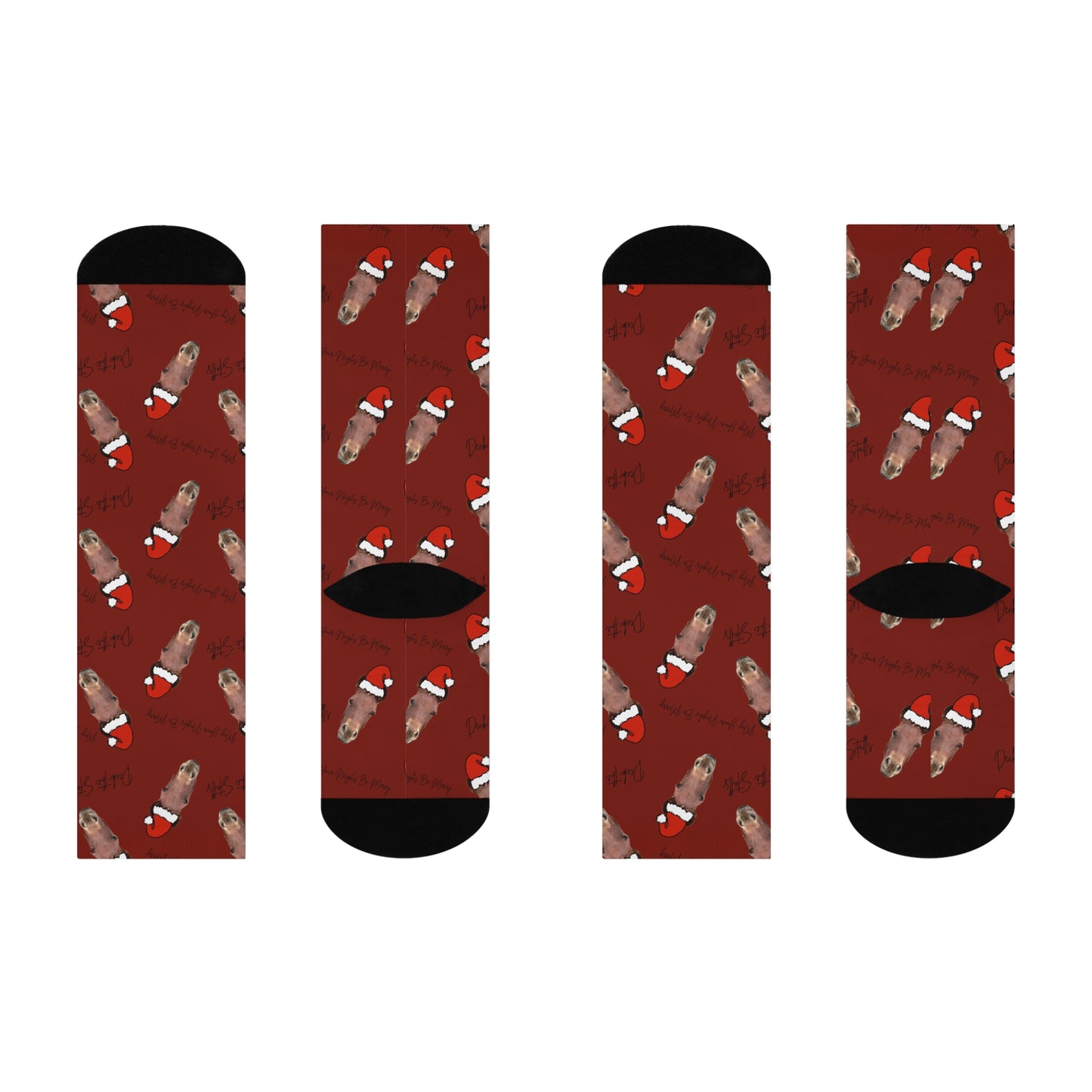 Crew Socks - Deck the Stalls Socks-Red