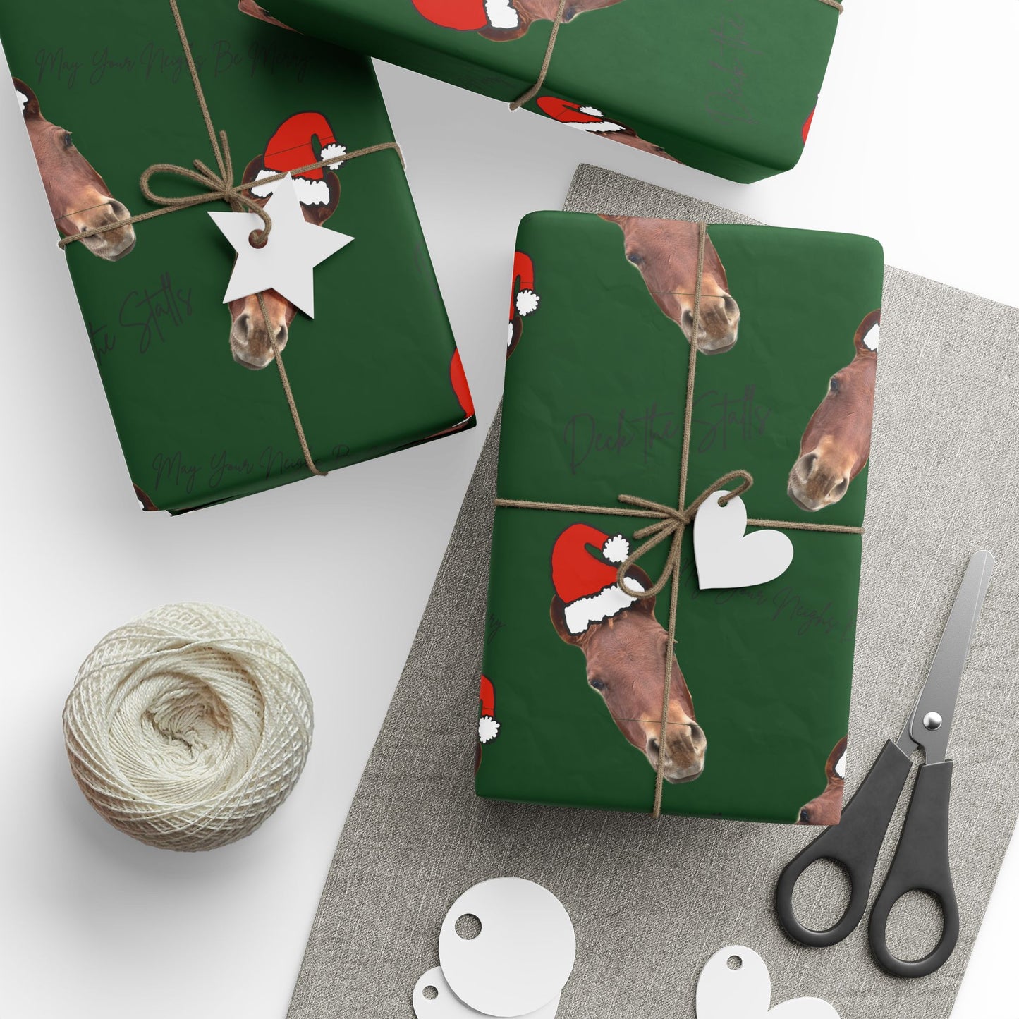 Deck the Stalls Wrapping Paper-Green