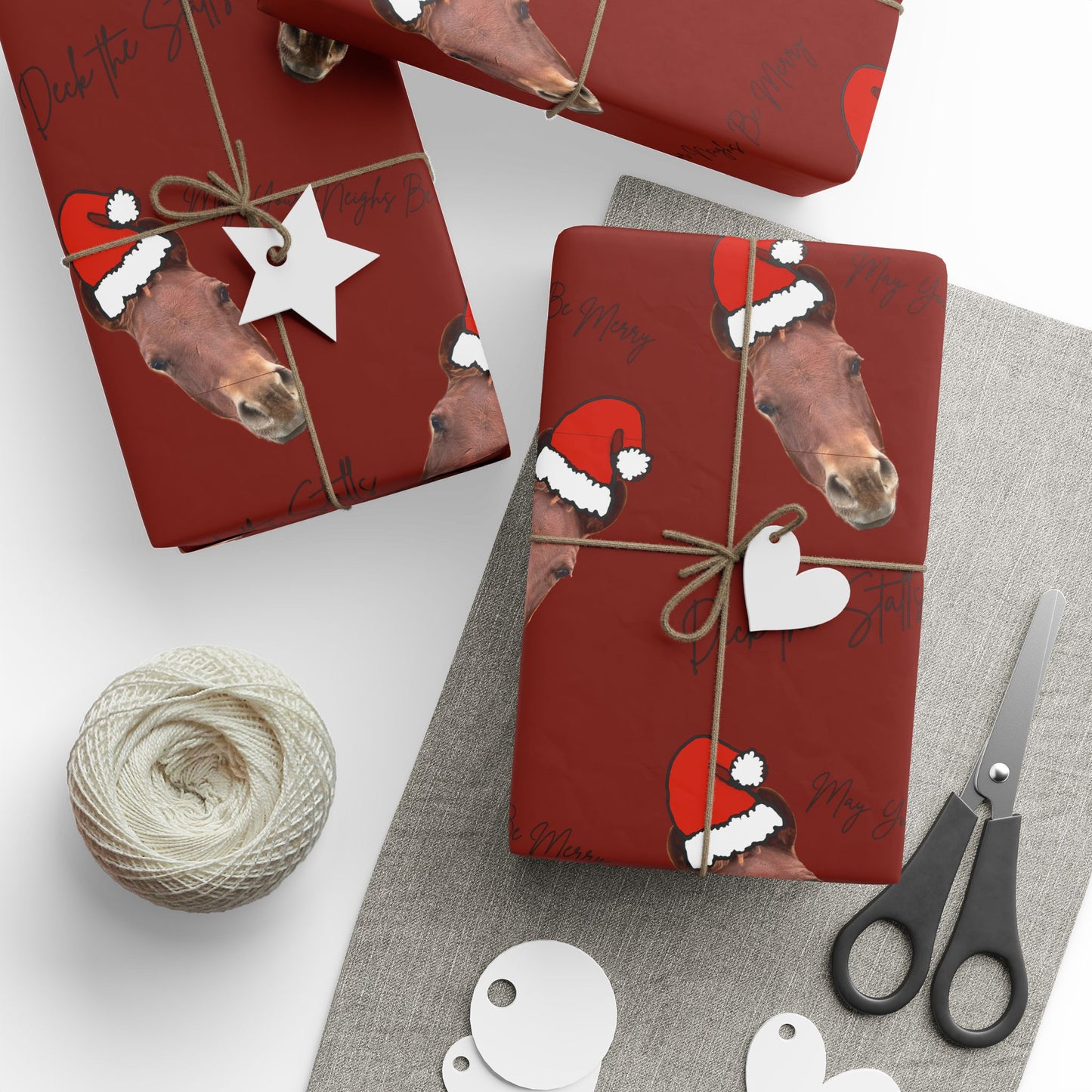 Deck the Stalls Wrapping Paper-Red