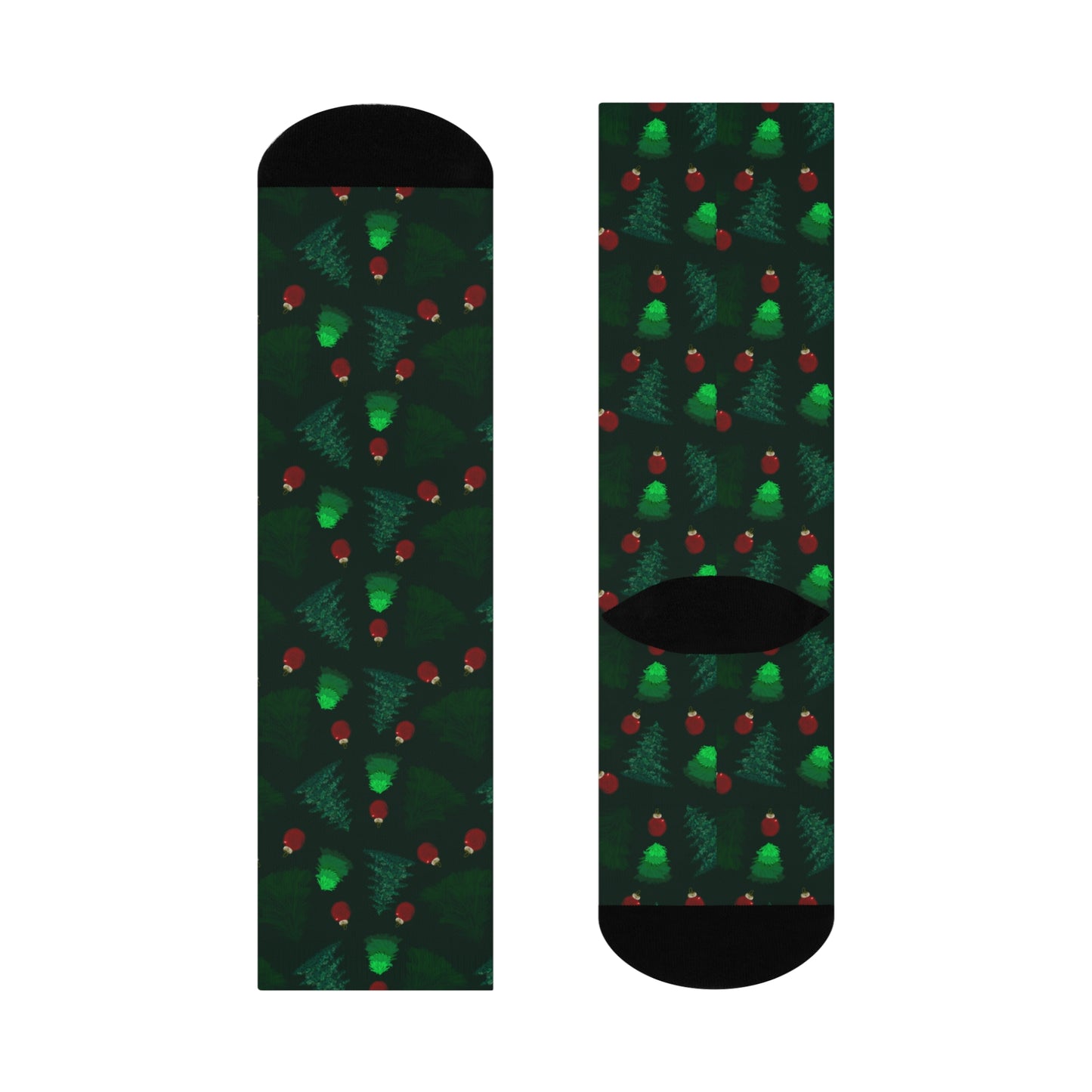 Crew Socks - Evergreen Tree Design