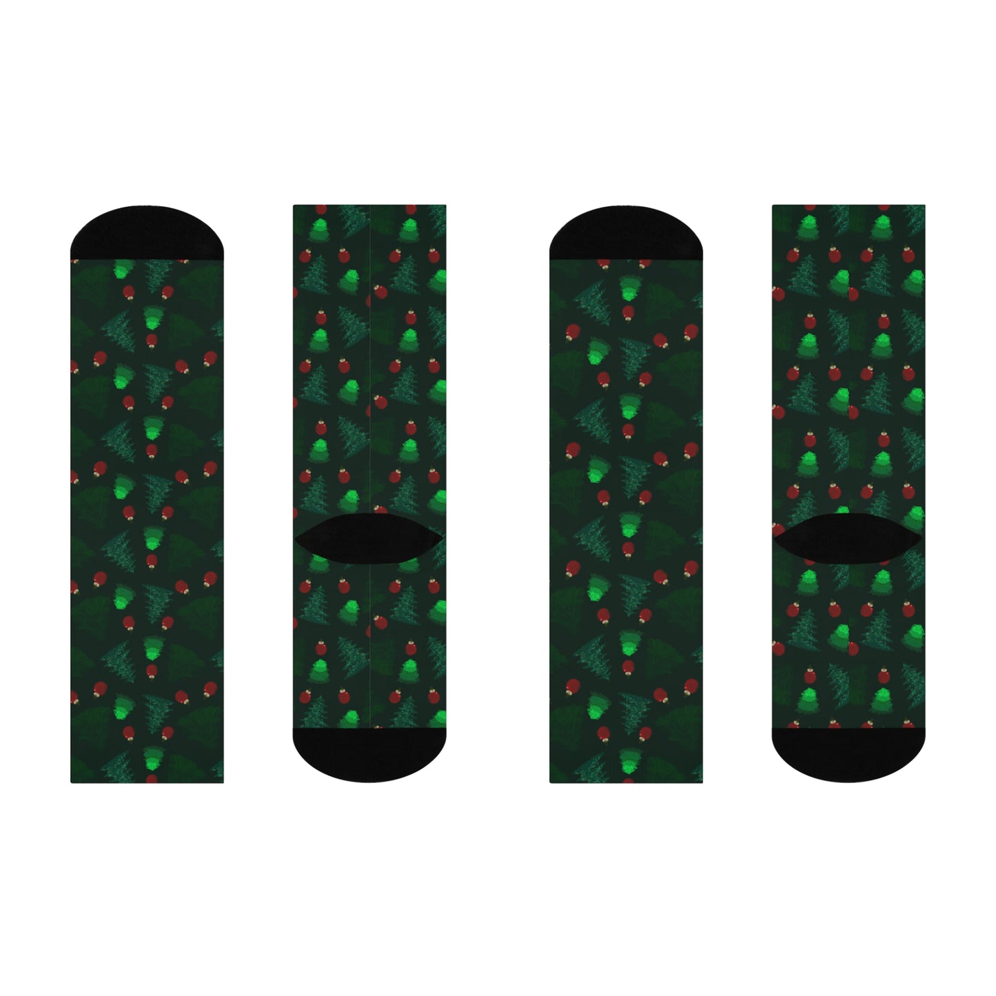 Crew Socks - Evergreen Tree Design